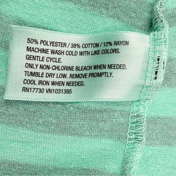 Mossimo Supply Co. Green Gray Striped Long Sleeve Henley Style Tee Size XL - Picture 4 of 6